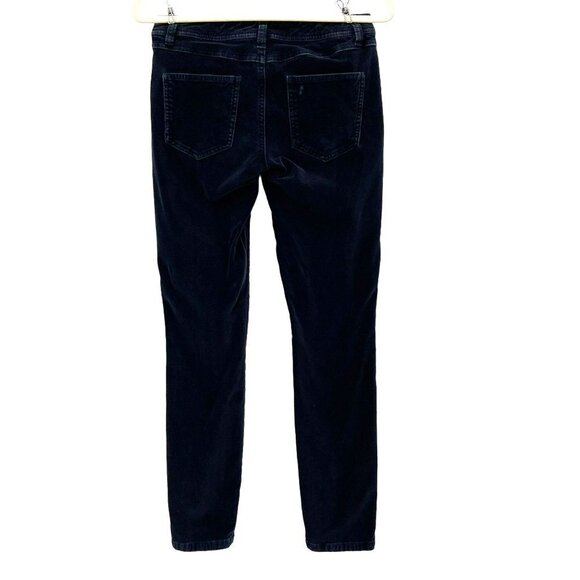 Garnet Hill Velvet Black Slim Straight Pants Womens Petites 00P - Picture 4 of 9